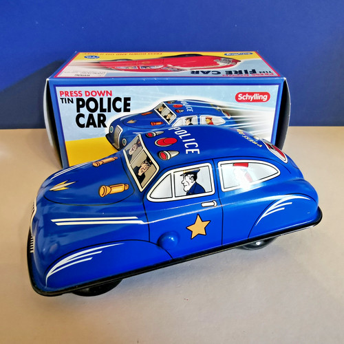 Press down tin police car - press,